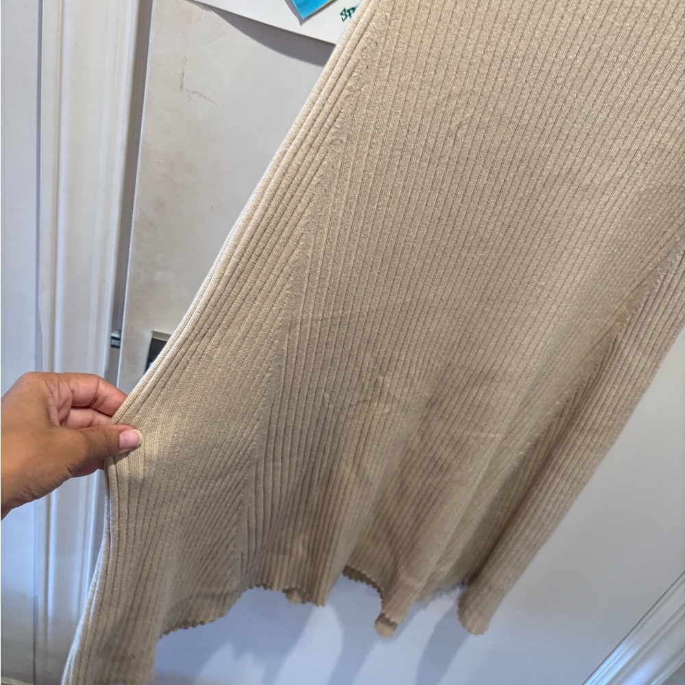SAMSOE Beige Ribbed Knit Dress - Picture 8 of 16
